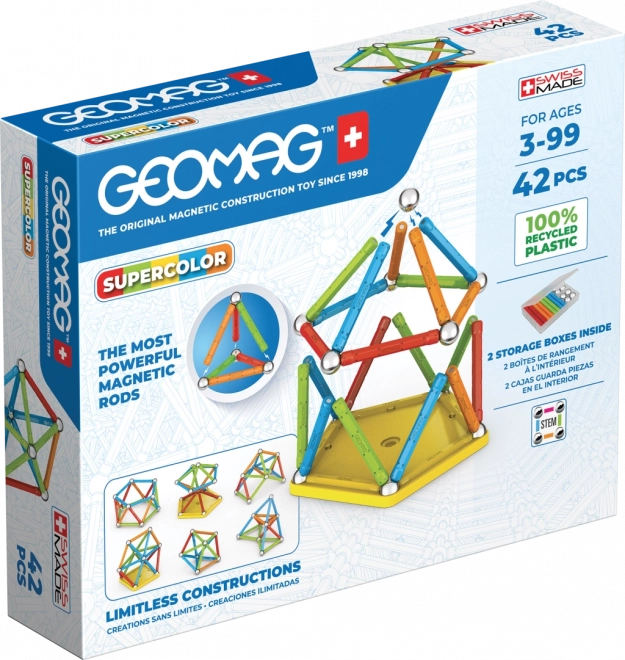 Geomag Supercolor stavebnica 42 dielikov