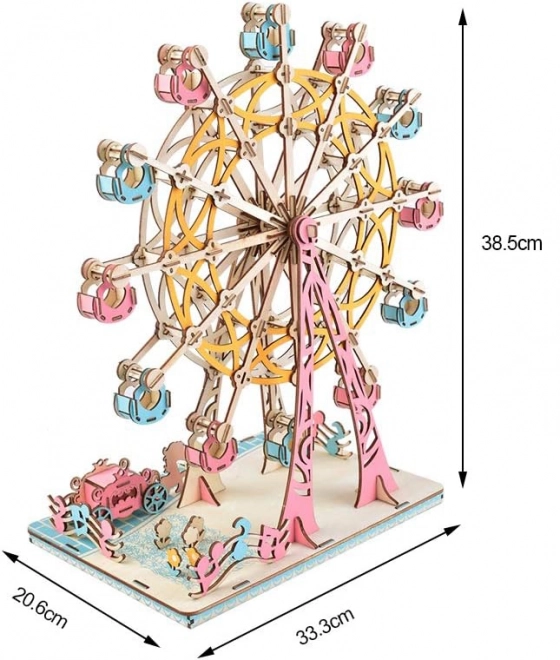 Drevené 3D Puzzle Ruské Kolo Pastelové