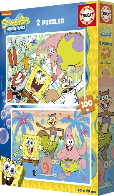 Puzzle SpongeBob 2x100 dielikov