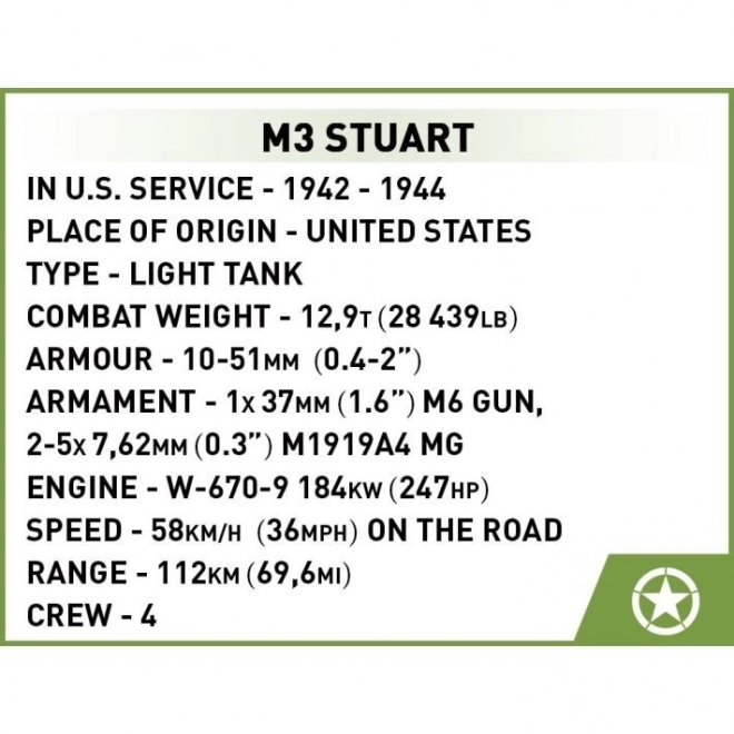Tank M3 Stuart z kolekcie Historical Collection