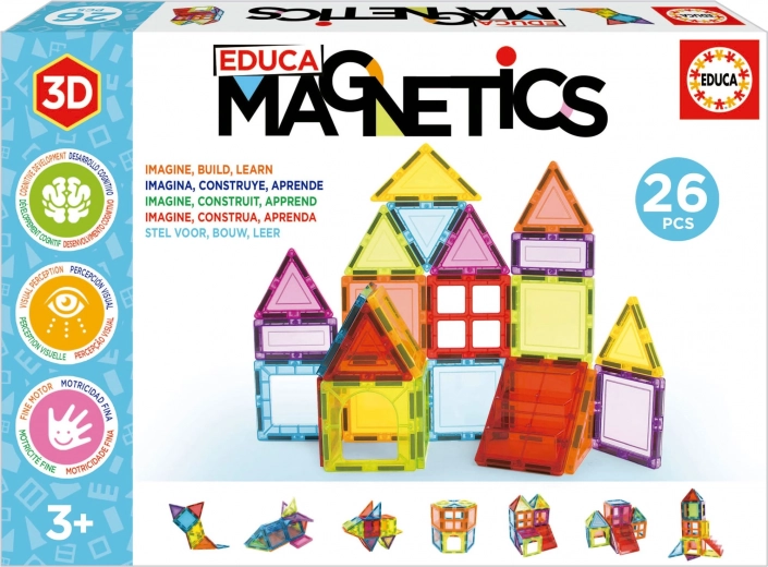 EDUCA Magnetická stavebnica Magnetics 26 dielov