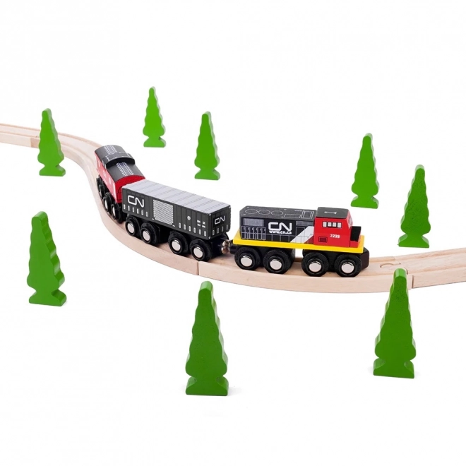 Bigjigs Rail nákladný vlak s koľajnicami