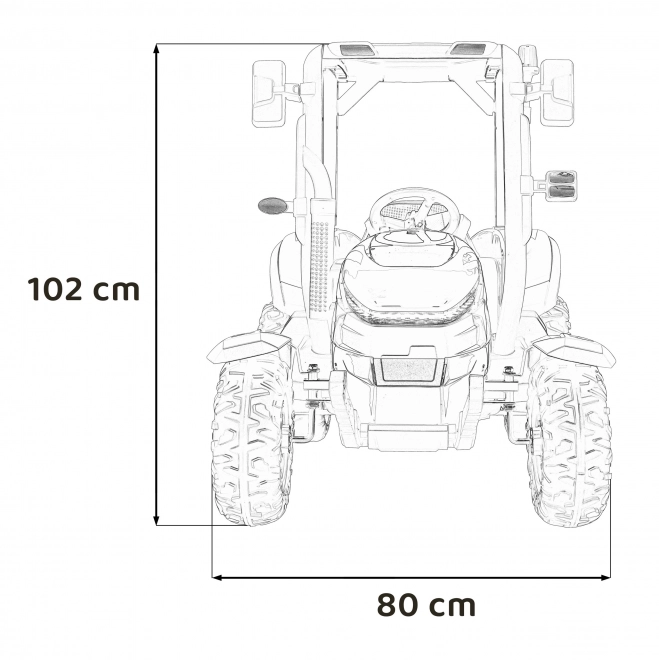 Detský traktor so zeleným prívesom