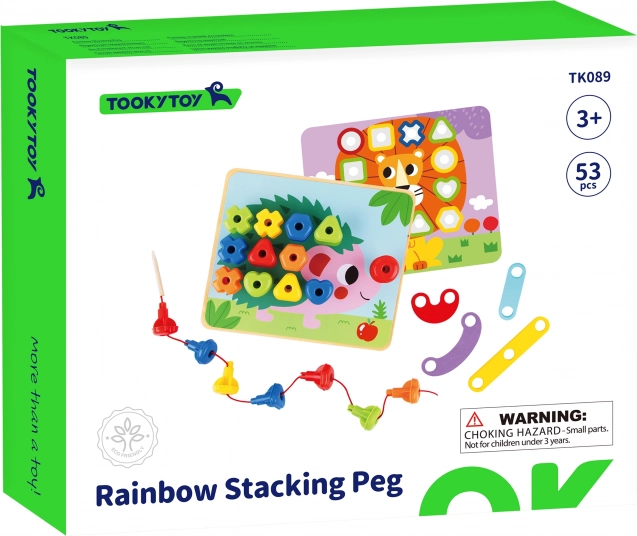Tooky Toy viacúčelová tabuľa s farebnými skrutkami pre učenie tvarov