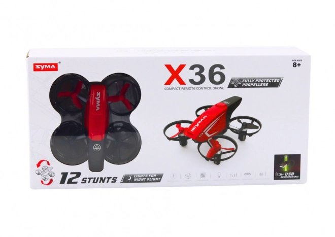 Zábavný dron na diaľkové ovládanie SYMA X26 červeno-čierny
