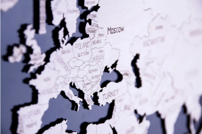 Drevená nástenná 3D mapa sveta XXL prírodné farby