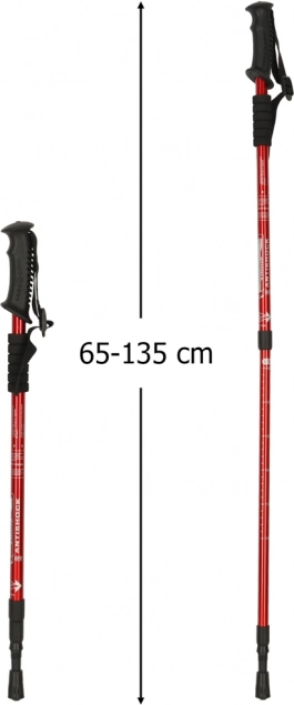 Trekové palice pre Nordic Walking skladacie 2 kusy červené