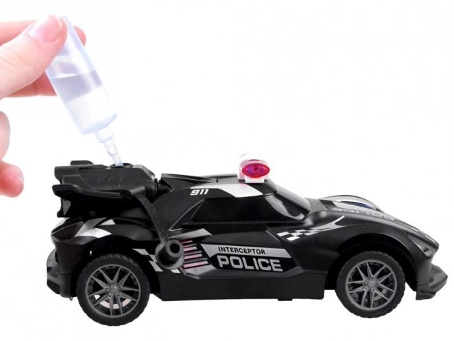 Zábavné policajné auto na diaľkové ovládanie s dymom a svetlom
