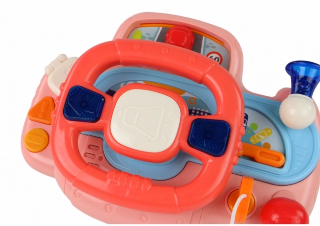 Interaktívny ružový volant multifunkčný simulátor jazdy