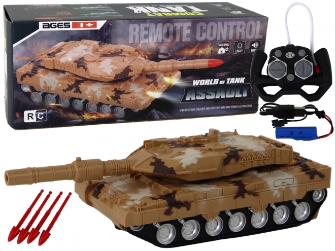 RC Tank Diaľkovo Ovládaný Žltý