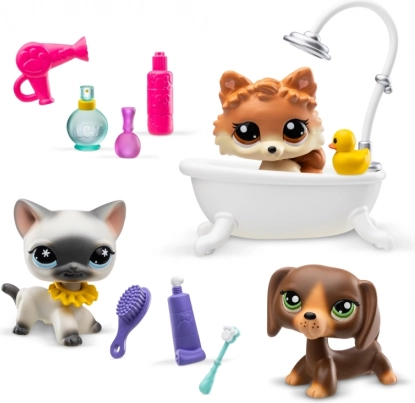 Littlest Pet Shop kúpeľňový set s 3 zvieratkami