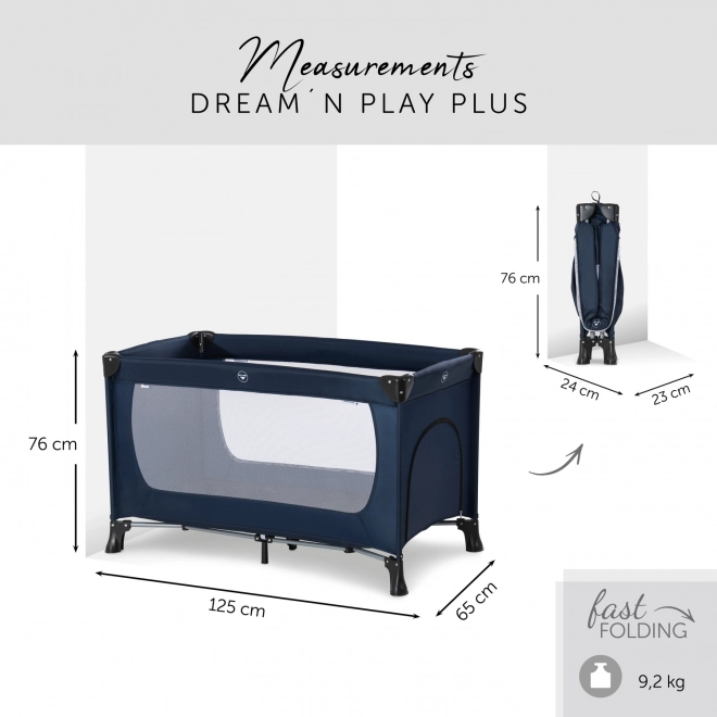 Hauck Cestovná postieľka Dream N Play Plus Navy