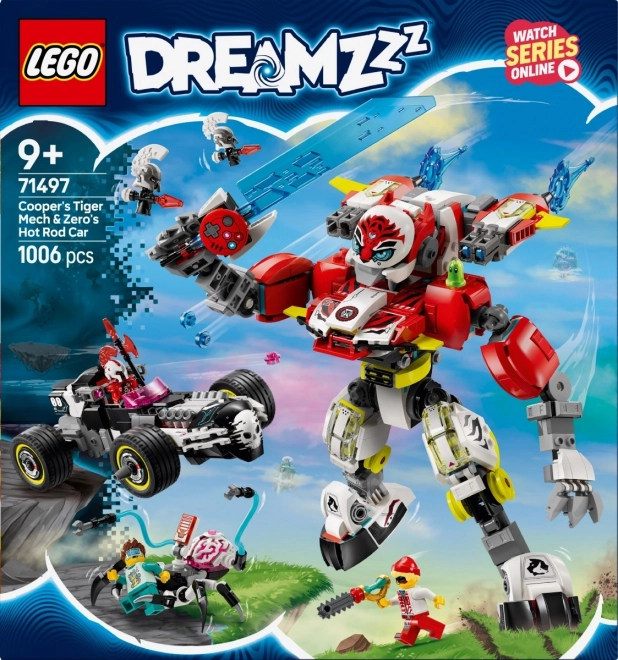 Stavebnica LEGO DREAMZzz Tygrí mech Coopera a hot rod Zero