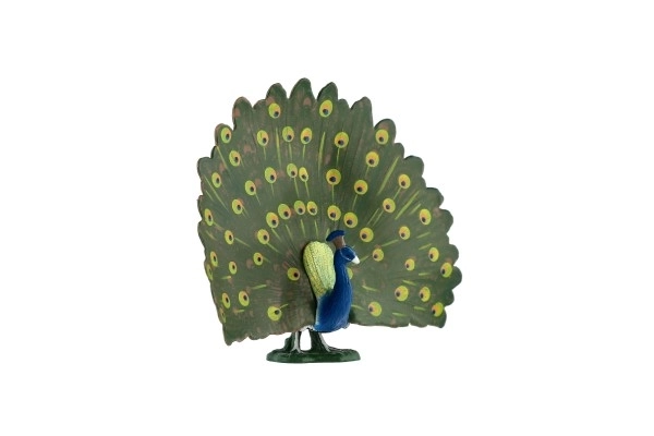 Páv korunkatý plast 12cm v sáčku