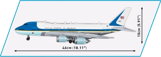 Kockovaný model lietadla Boeing 747 Air Force One