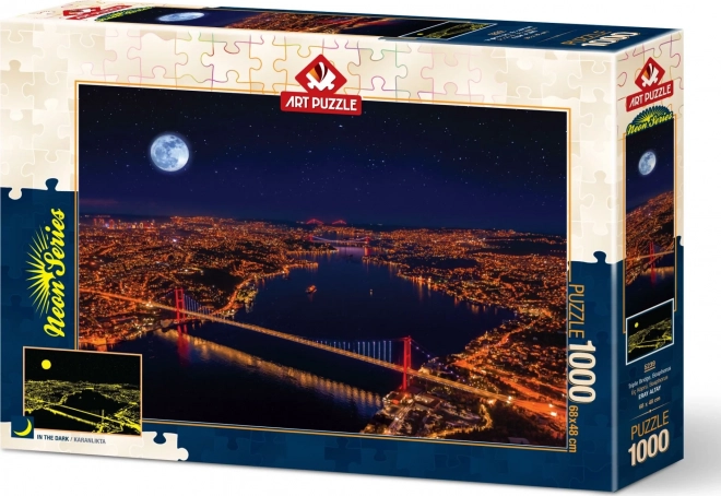 Svietiace puzzle Tri mosty Bospor - Art Puzzle Neon