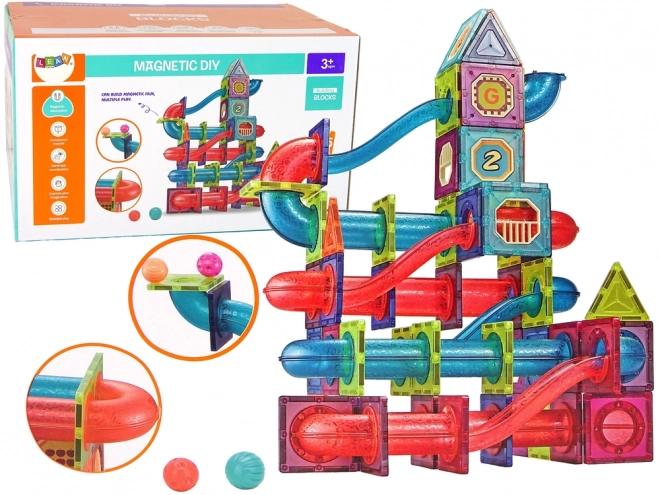 Magnetické stavebné bloky pre deti LEAW Toys 145 kusov