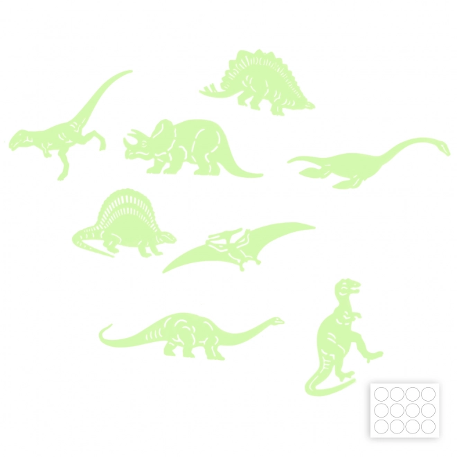 Dinosaurie svetielkujúce nálepky na stenu