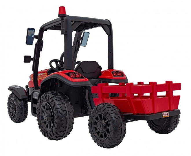 Traktor s prívesom červený
