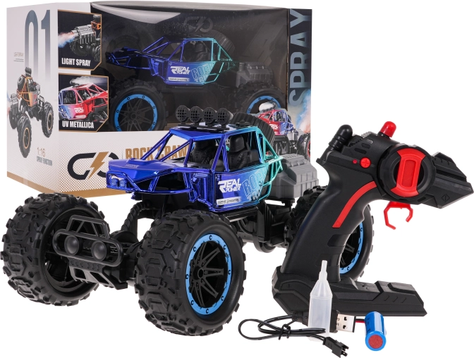 RC crawler REAL ROCK s funkciou dymu 1:16 – Modrá