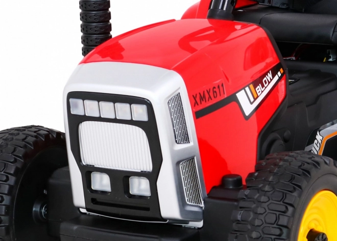 Pojazd traktor s prívesom Červený