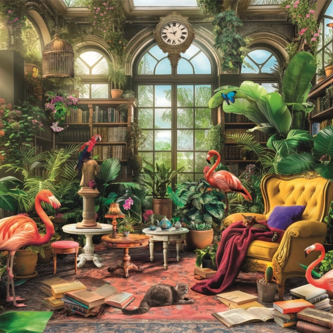 Puzzle Knižnica v Skleníku 1000 dielikov