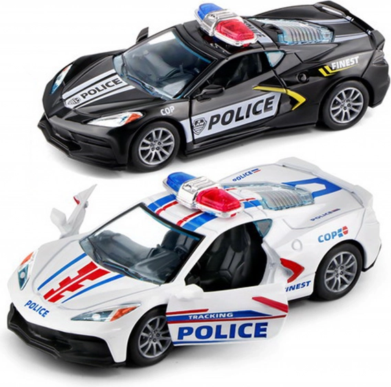 Kovové policajné auto 12 cm