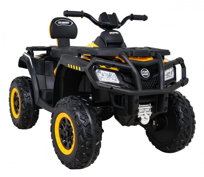 Štvorkolka XT-Speed pre deti žltá + 4x4 + EVA + pomalý štart + rádio MP3 + LED dióda