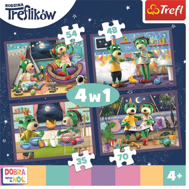 Trefl puzzle 4v1 Dobranoc treflíci na noc večerné rituály treflíkov