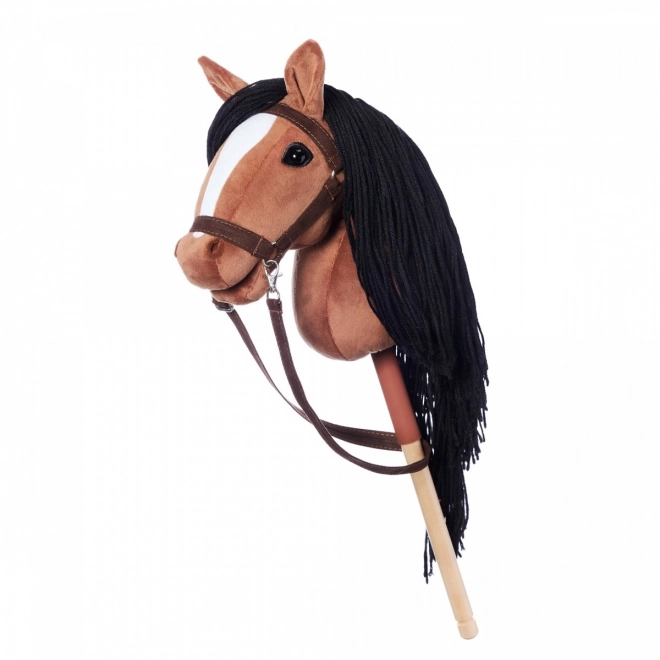 Kôň na tyči Hobby Horse HOPPIHORSE tmavohnedý