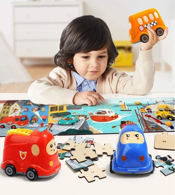 Drevené puzzle Hasičské auto