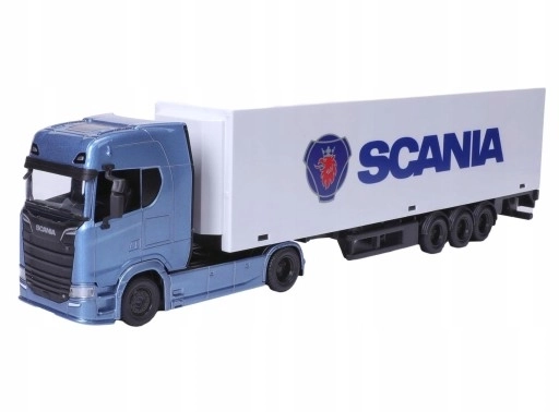 Kovový kamión s prívesom Scania 770 S biela