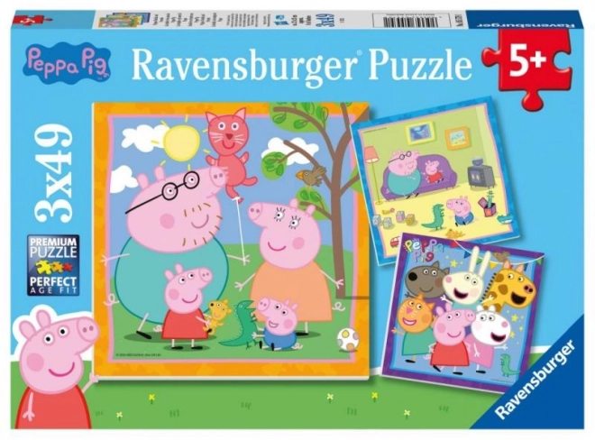 Puzzle Peppa Pig 3x49 dielikov