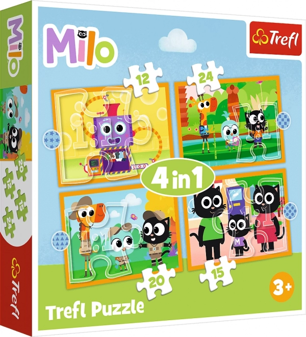 Puzzle 4 v 1 Spoznaj Mila a jeho priateľov