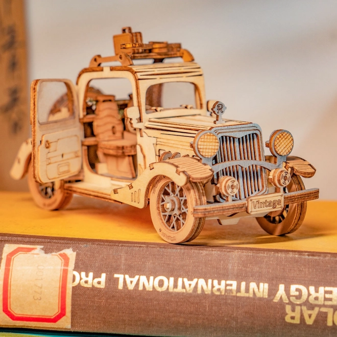 Auto Vintage - moderné 3D drevené puzzle