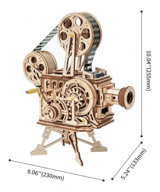 RoboTime 3D drevené mechanické puzzle Filmový projektor