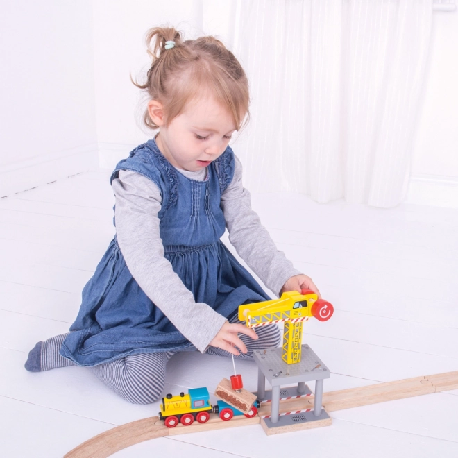 Bigjigs Rail Veľký žeriav žltý