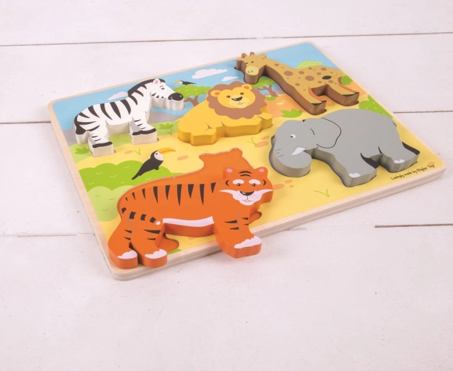 Bigjigs Toys Vkládacie puzzle safari