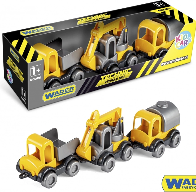 Auto stavebné Kid Cars 3ks plast 10cm v krabičke