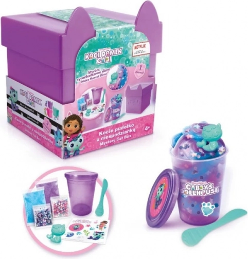 Gabi’s Cat House plastelína – Box s prekvapením pre mačky, fialová (sliz)
