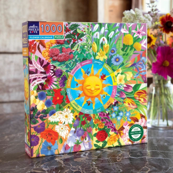 Čtvercové puzzle Květinový kalendář