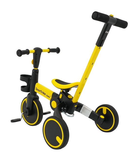 Šťastný bicykel 3v1 Sportrike Rúžový – žlté