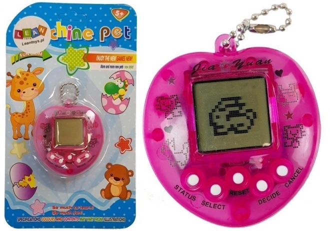 Elektronická hra Tamagotchi ružová s krátkym reťazcom