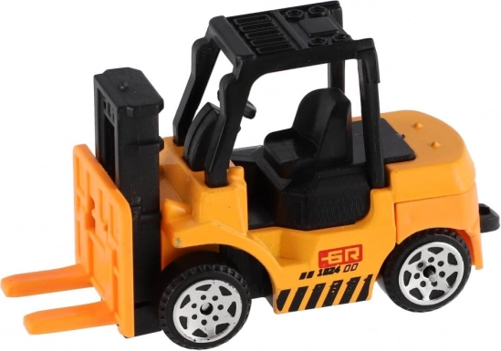Mini stavebné autá kov/plast 7 cm voľný chod mix druhov