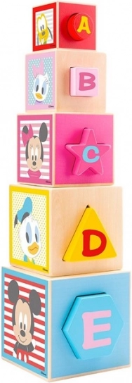 Drevená pyramída Vkladačka Mickey