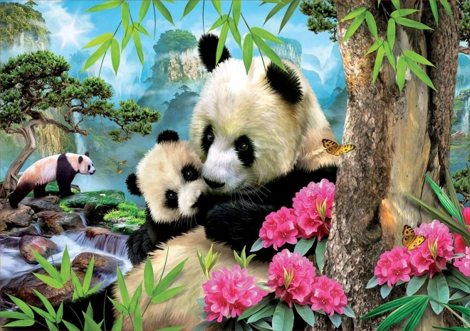 Puzzle panda s mláďaťom 1000 dielikov