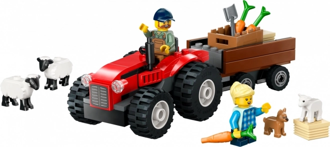 Lego City Červený traktor s prívesom a ovcou