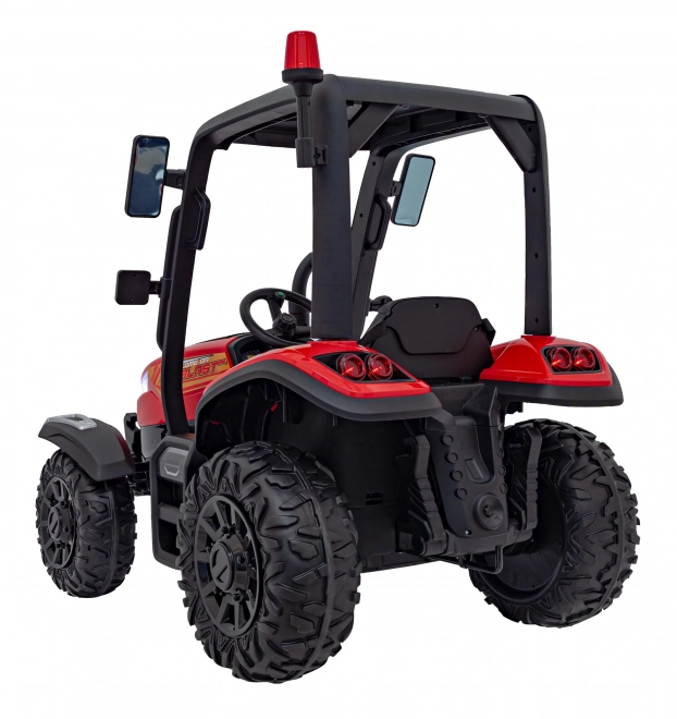 Traktor s prívesom červený