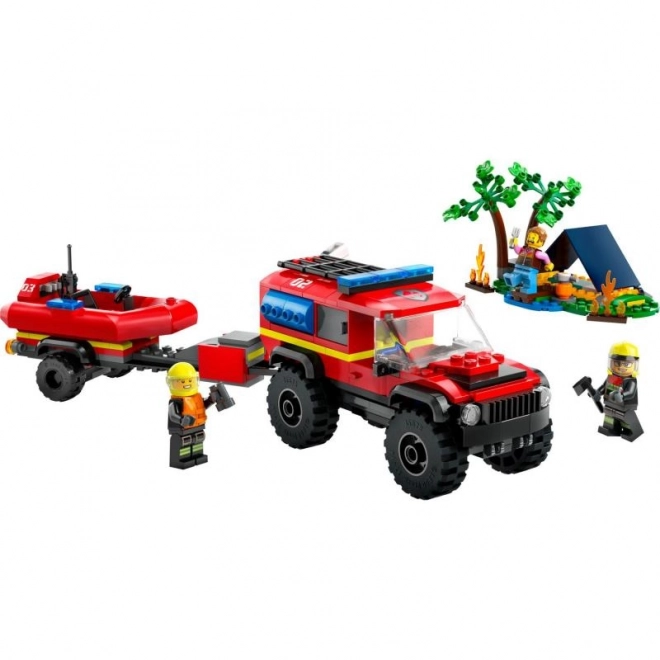 Lego City Hasičský Voz 4x4 A Záchranný Čln