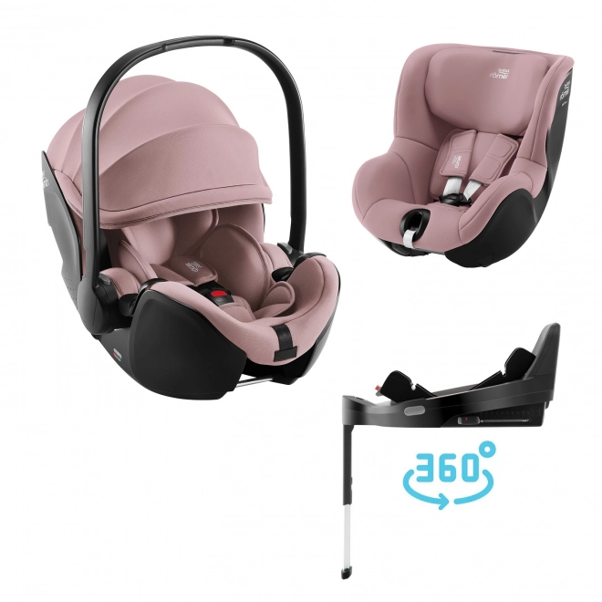 Set detských autosedačiek Baby-Safe Pro a Dualfix 5Z s Vario Base 5Z v odtieni Dusty Rose